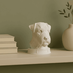 Soft Coated Wheaten Terrier Dog Bust with Nameplate - 3D Printable Pet Memorial Statue 3d model