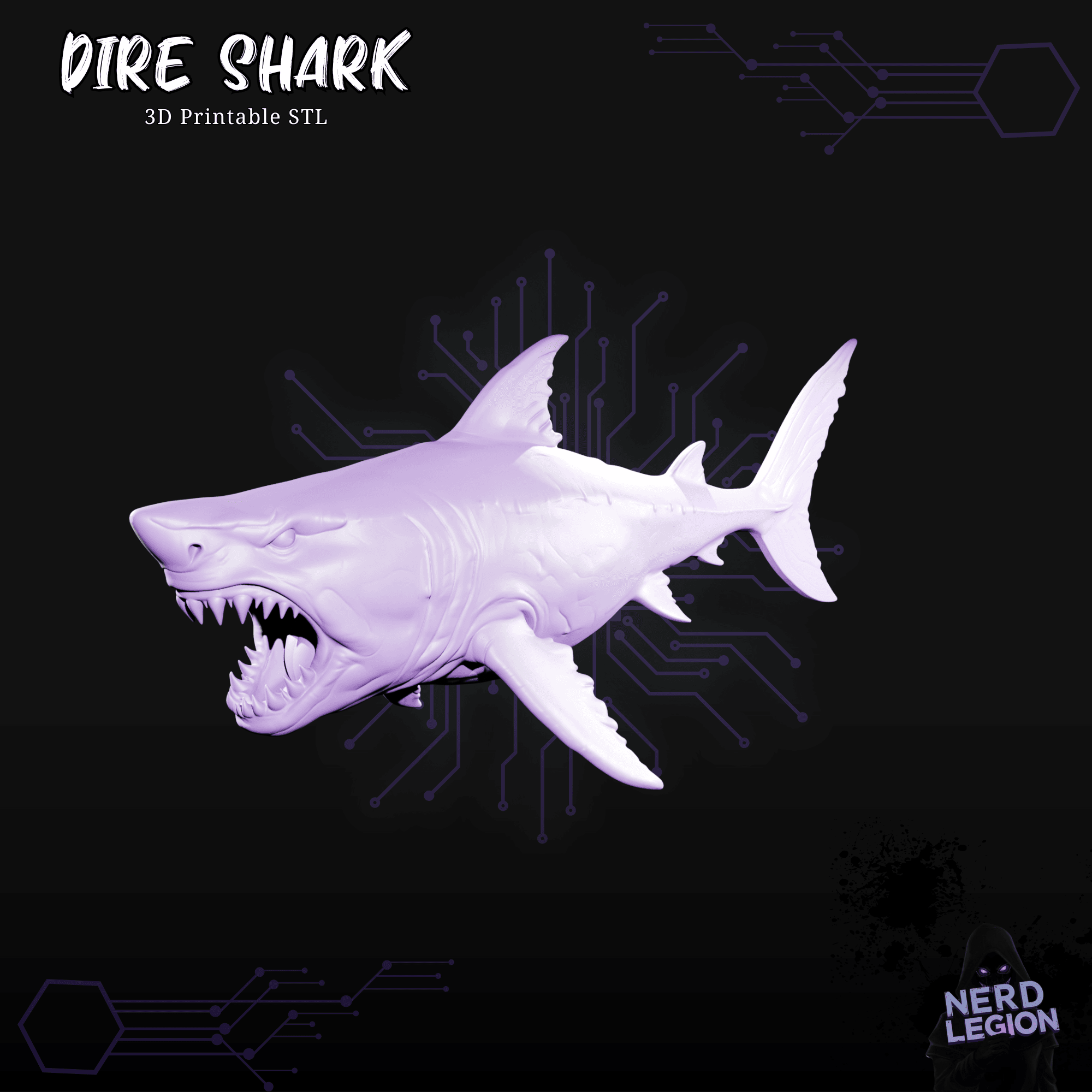 Dire Shark - Dungeons and Dragons 3D Model 3d model