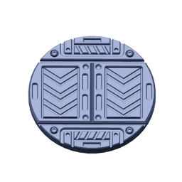 3D Printable Sci-Fi Grated Floor Base Toppers – 32mm Round Bases 3d model