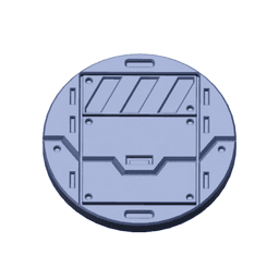 3D Printable Sci-Fi Grated Floor Base Toppers – 32mm Round Bases 3d model