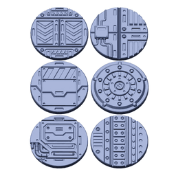 3D Printable Sci-Fi Grated Floor Base Toppers – 32mm Round Bases 3d model