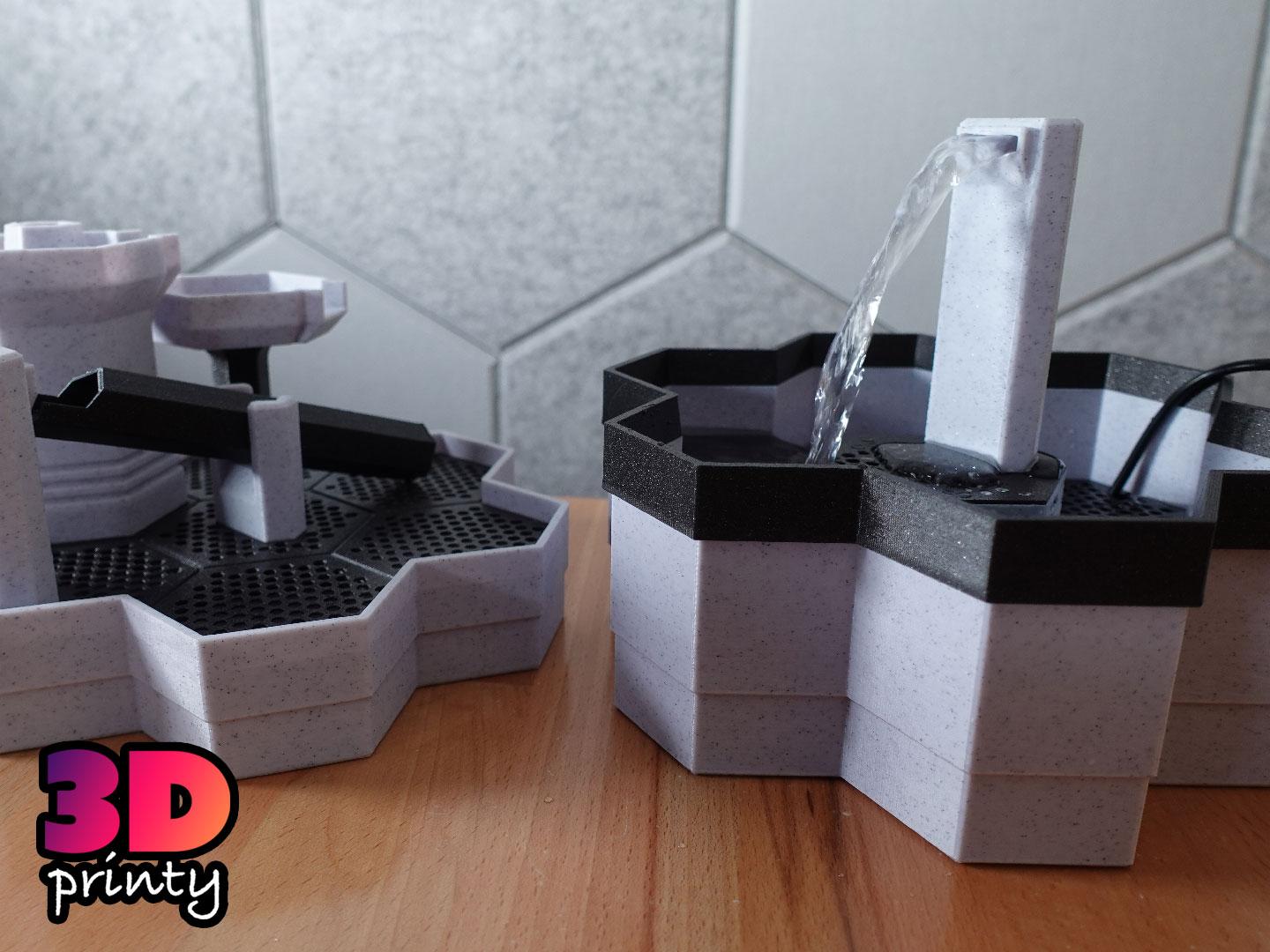 Modular Desktop Fountain - Tall Base and Spacers 3d model