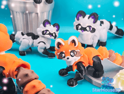 Trash Panda Set – Red Panda & Raccoon Flexi Duo! 3d model