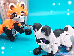 Trash Panda Set – Red Panda & Raccoon Flexi Duo! 3d model