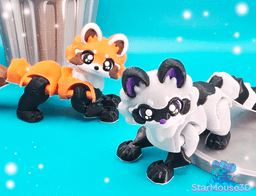 Trash Panda Set – Red Panda & Raccoon Flexi Duo! 3d model