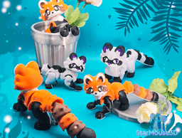 Trash Panda Set – Red Panda & Raccoon Flexi Duo! 3d model