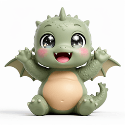 Baby Dragon Chibi Figurine — Happy Hatchling 3d model