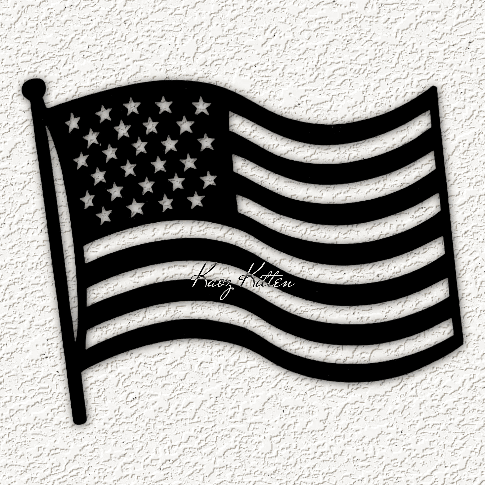 usa flag 9 wall art home decor 3d model