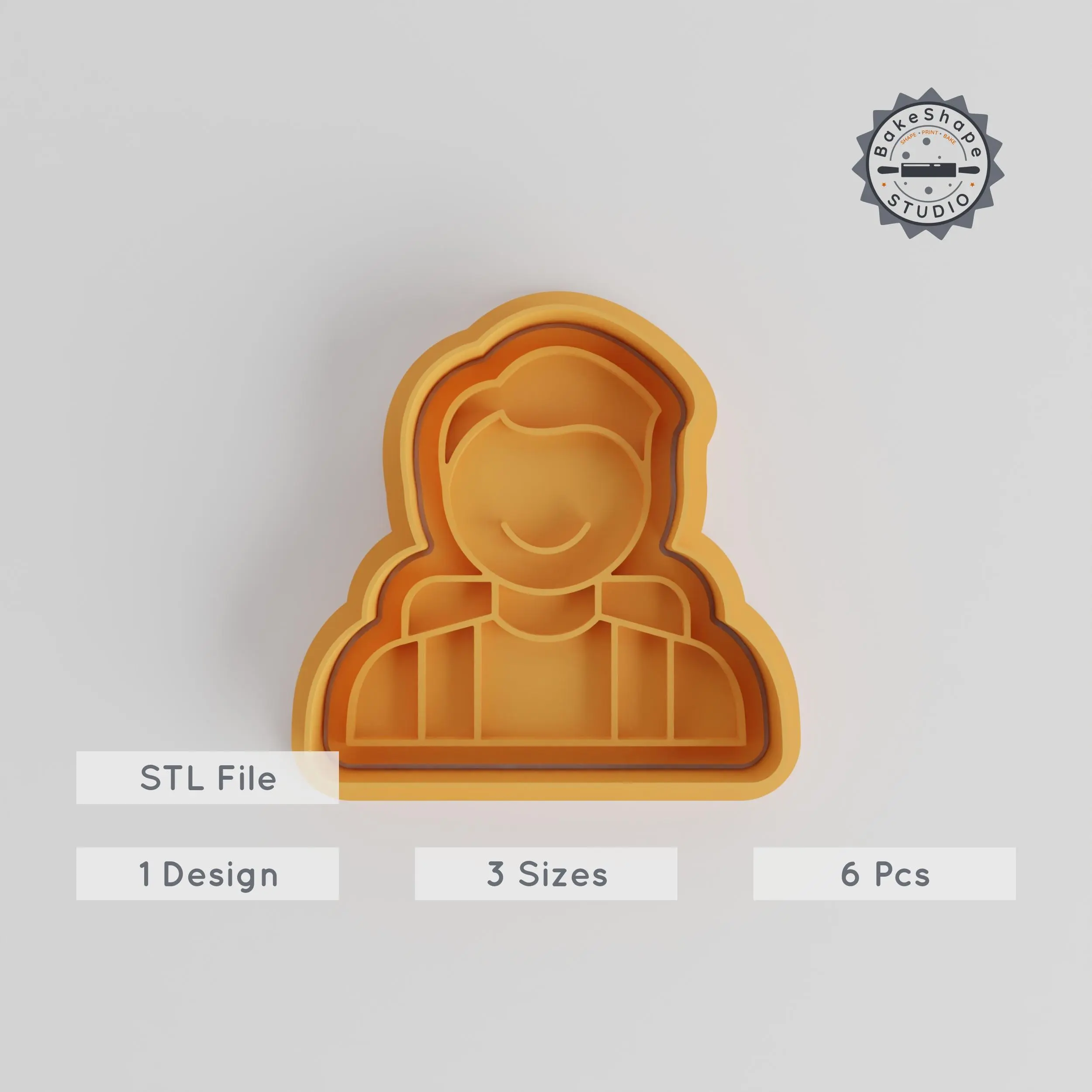 Student Shape Cutter & Stamp Set, Ideal for Cookies & Fondant, Multi-Size S/M/L, Education & School Theme, 6-Piece Collection PRODUCT_2969 3d model