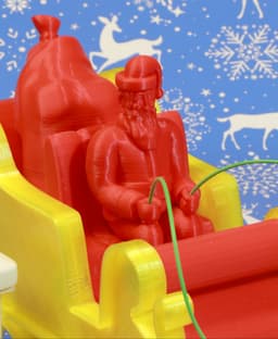 Santa Claus Bobble Sleigh Decoration 3d model