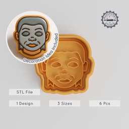 Horror Icon Shape Cutter & Stamp, Perfect for Halloween Cookies or Fondant, 6-Piece Set, S/M/L PRODUCT_991 3d model