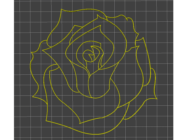 rose outline 3d model