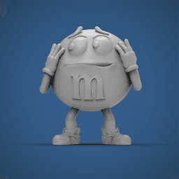 Orange M&M Mascot 3d model