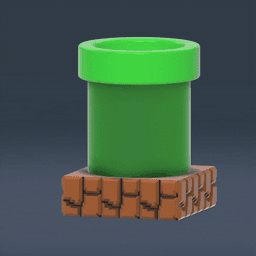 Super Mario Pipe Pen Cup & Base 3d model