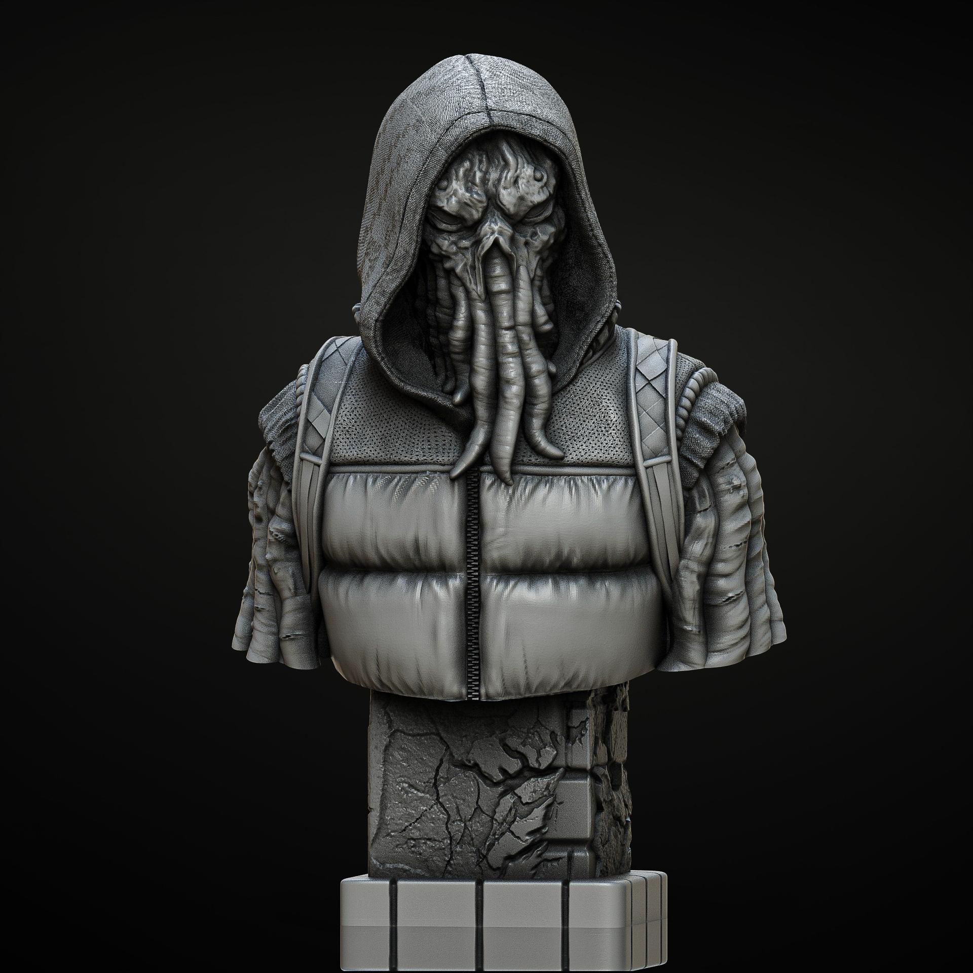 Urban Cthulhu bust (Pre Supported) 3d model