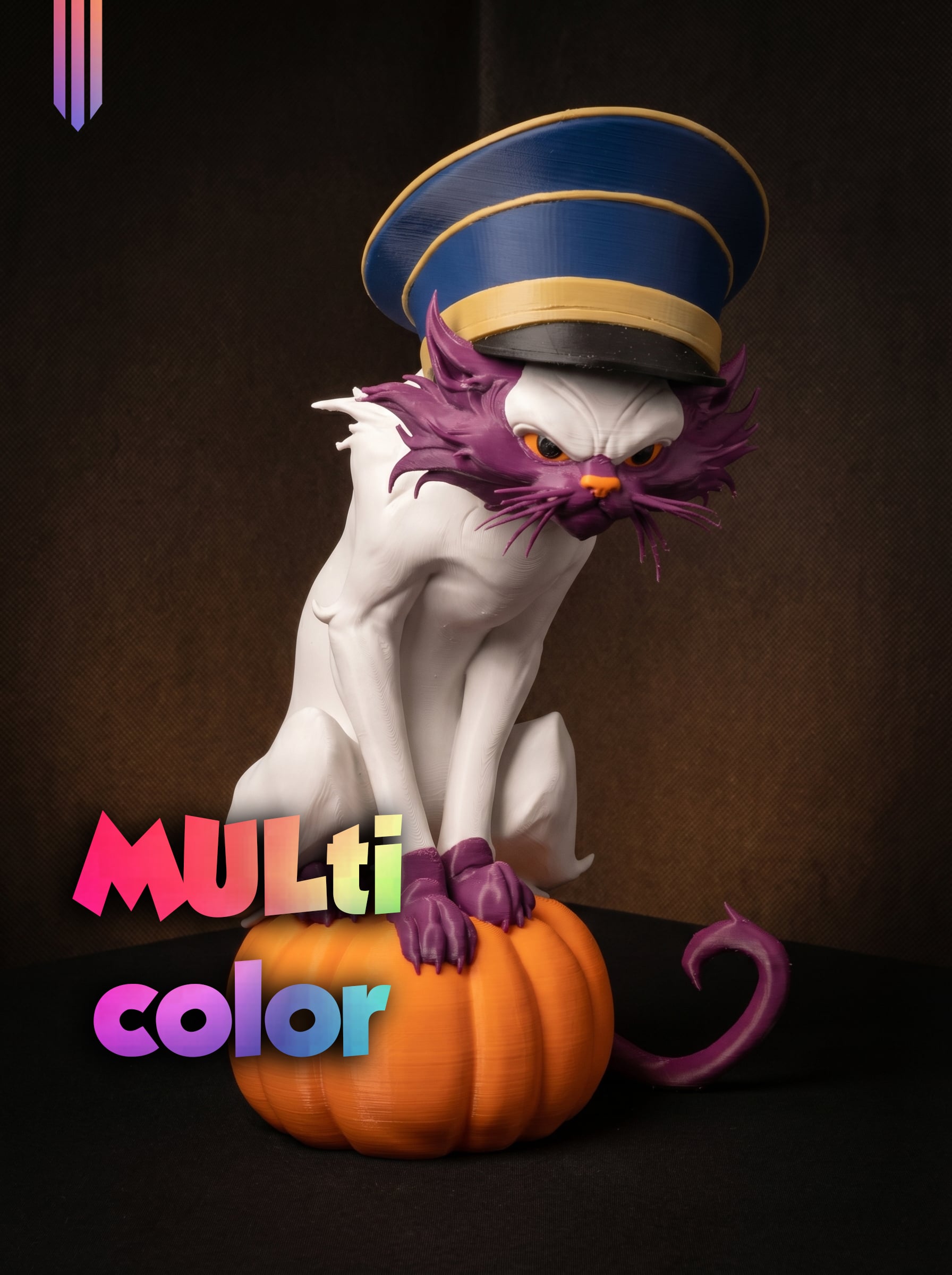 Halloween Captain Cat 3MF | Holiday Multi-Color | FDM 3d model