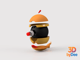 Scraggy Poke Ball 3d model