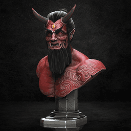 Oni Demon bust (Pre-Supported) 3d model