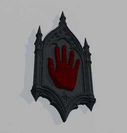 The Seer’s Hand Sign Frame – Gothic Wall Art Occult Palm Plaque 3d model