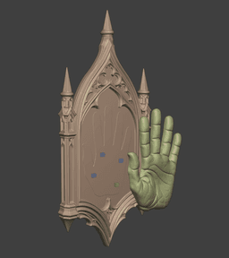 The Seer’s Hand Sign Frame – Gothic Wall Art Occult Palm Plaque 3d model