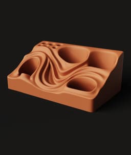 Organic Waves Desk Organizer | Controller & Pen Holder | Modern Workspace Utility 3d model