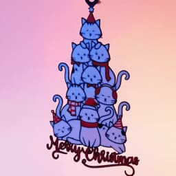 Merry Christmas Decoration - Cats Tree 3d model