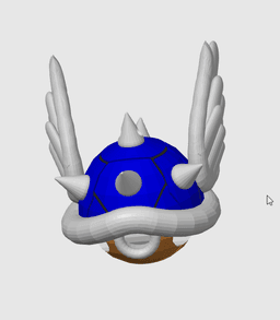 Mario Kart Blue Turtle Shell Trophy w/ MMU 3d model