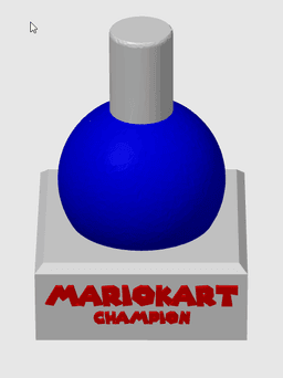 Mario Kart Blue Turtle Shell Trophy w/ MMU 3d model