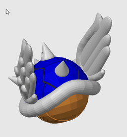 Mario Kart Blue Turtle Shell Trophy w/ MMU 3d model