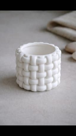 Interwoven Basket Weave Tea Light Holder - Minimalist LED Candle Sleeve 3d model