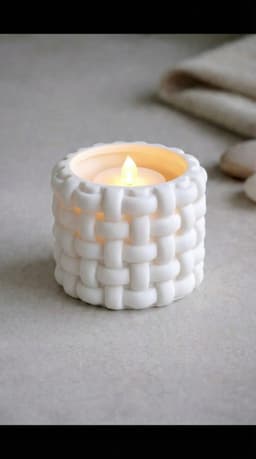 Interwoven Basket Weave Tea Light Holder - Minimalist LED Candle Sleeve 3d model