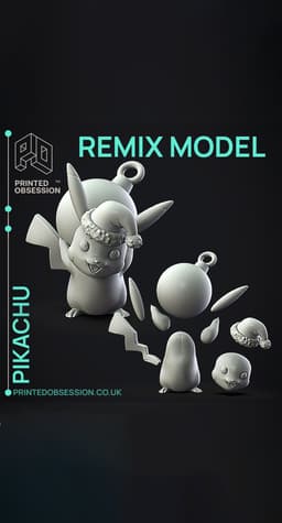 Pikachu - Xmas Remixable - Fan Art 3d model