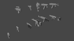 12 LOW POLY AUTOMATIG WEAPONS FOR 3D PRINT 3d model