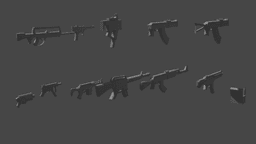12 LOW POLY AUTOMATIG WEAPONS FOR 3D PRINT 3d model