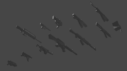 12 LOW POLY AUTOMATIG WEAPONS FOR 3D PRINT 3d model