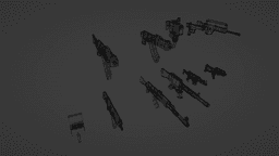12 LOW POLY AUTOMATIG WEAPONS FOR 3D PRINT 3d model