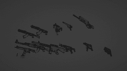 12 LOW POLY AUTOMATIG WEAPONS FOR 3D PRINT 3d model