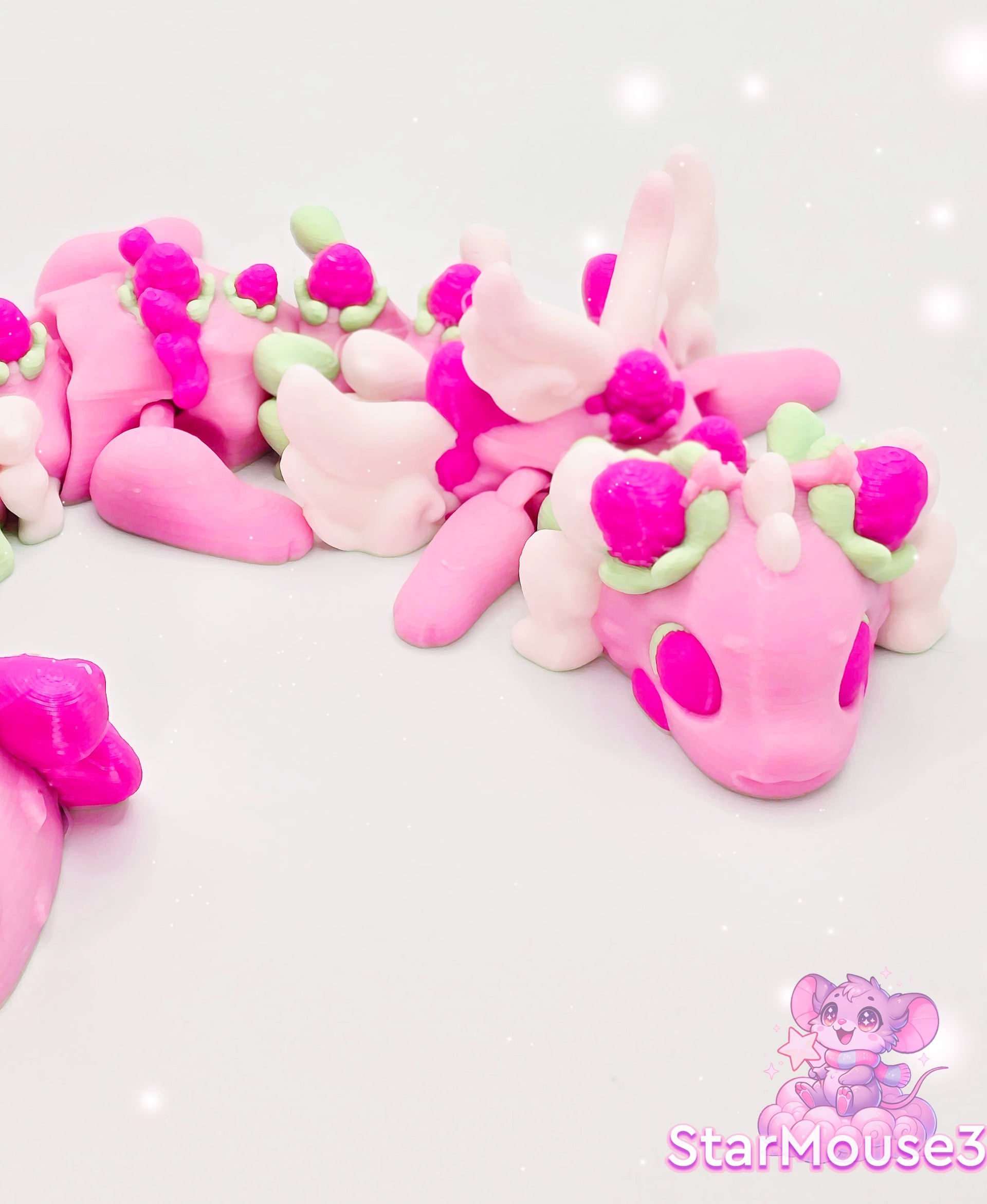 Strawberry Dragon Flexi 3d model