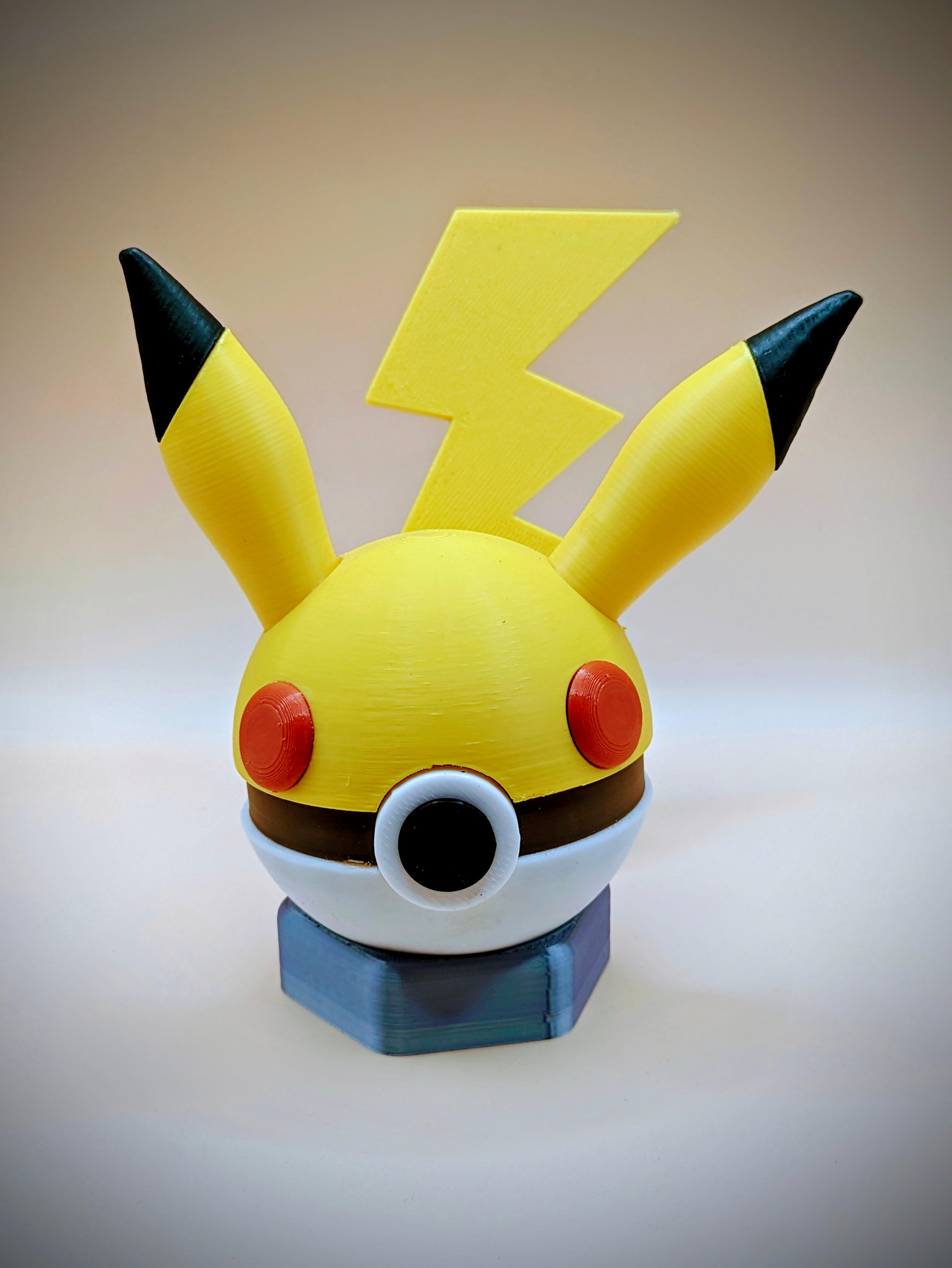 Pikachu Pokeball (MULTIPART)&(COMPLETE).stl 3d model