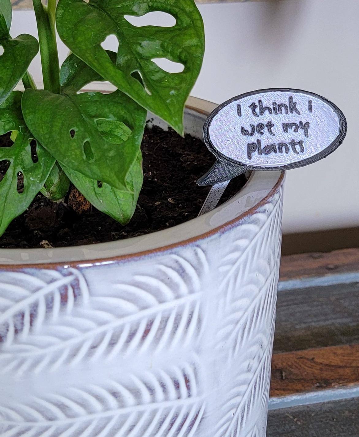 Plant Speech Balloon - I think I wet my plants 3d model