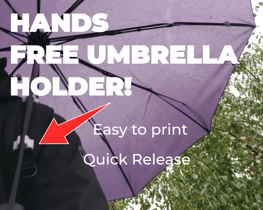 Quick Connect & Release - Hands-Free Umbrella Holder for Backpacks (Parametric) 3d model