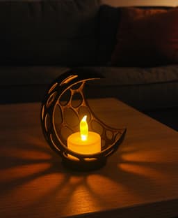 ABSTRACT HALFMOON WITH LED TEALIGHT / VORONOI / DESIGNER LED TEALIGHT / LIGHTNING / GOTHIC 3d model