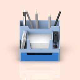 Multi-Functional Organizer, Desktop Pen Holder, SD Card, USB, Sticky Note Drawer Storage 3d model