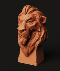 Villain Lion Bust STL | Evil King 3D Print | Character Fan Art 3d model