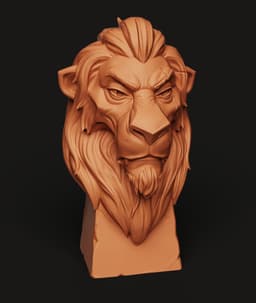 Villain Lion Bust STL | Evil King 3D Print | Character Fan Art 3d model
