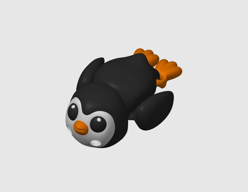 Sliding Penguin Keychain 3d model