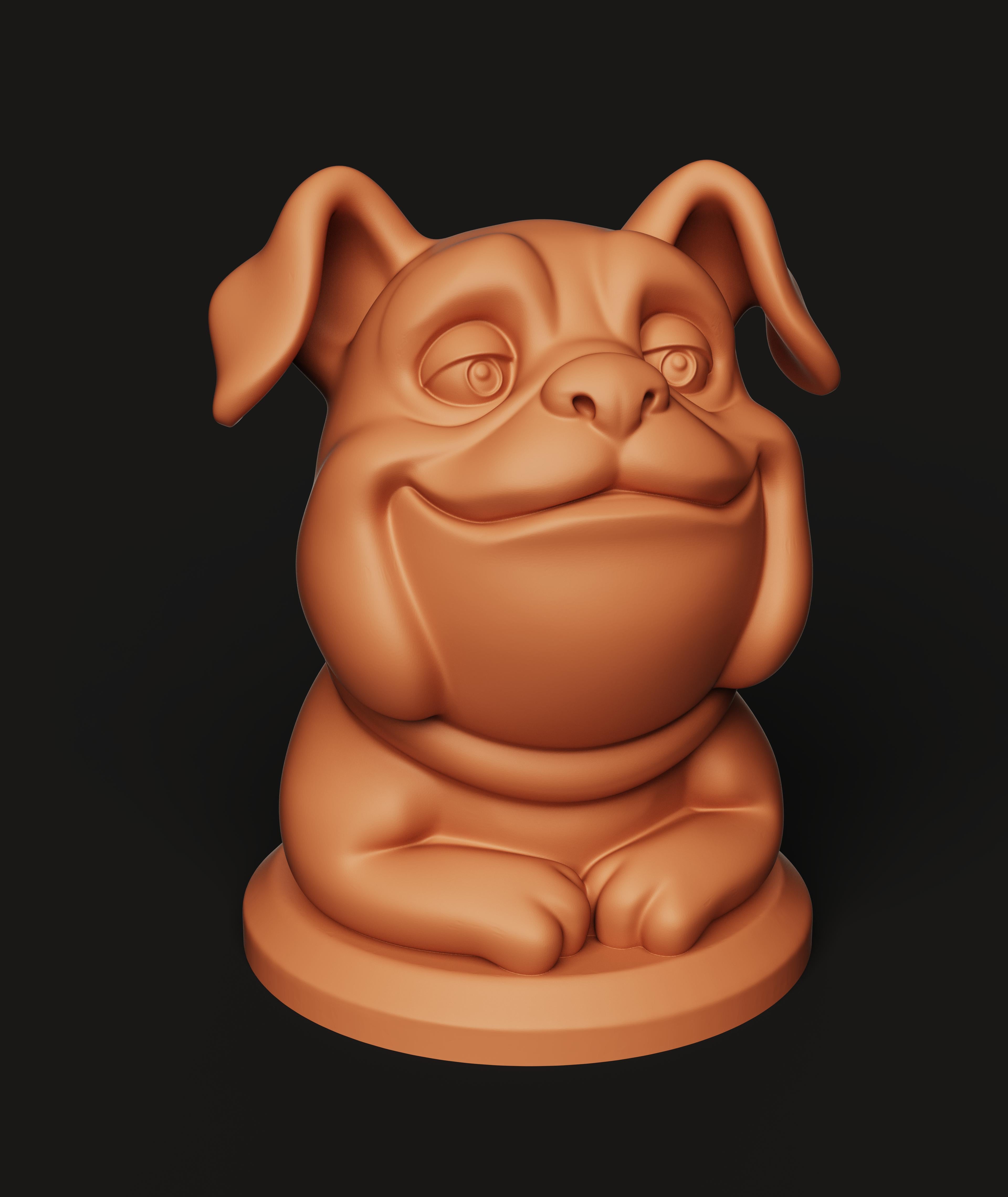 Smiling Dog Bust Multi-Color 3MF | Cute Animal | Bambu Ready 3d model