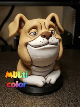 Smiling Dog Bust Multi-Color 3MF | Cute Animal | Bambu Ready 3d model