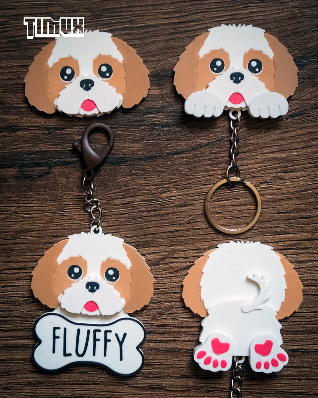 SHIH TZU KEYCHAIN SET 3d model