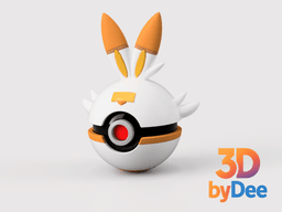 Scorbunny Pokeball 3d model